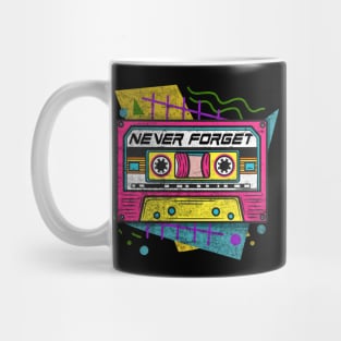 90s Never Forget - Vintage Cassette T-Shirt Mug